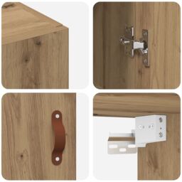 Berkfield Home Wall Mounted Cabinet Brown 69.5 x 34 x 90 cm Engineered wood - thumbnail 9