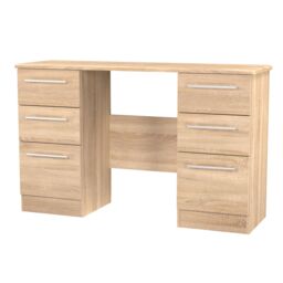 Ready Assembled 2 U Carlton 6 Drawer Kneehole Desk (Ready Assembled) in Light Oak - thumbnail 4
