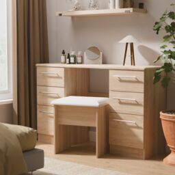 Ready Assembled 2 U Carlton 6 Drawer Kneehole Desk (Ready Assembled) in Light Oak - thumbnail 1