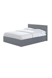 Modernique Faux Leather Ottoman Storage Bed, End Gas Lift Up Beds in Grey - Size: Small Double - thumbnail 5
