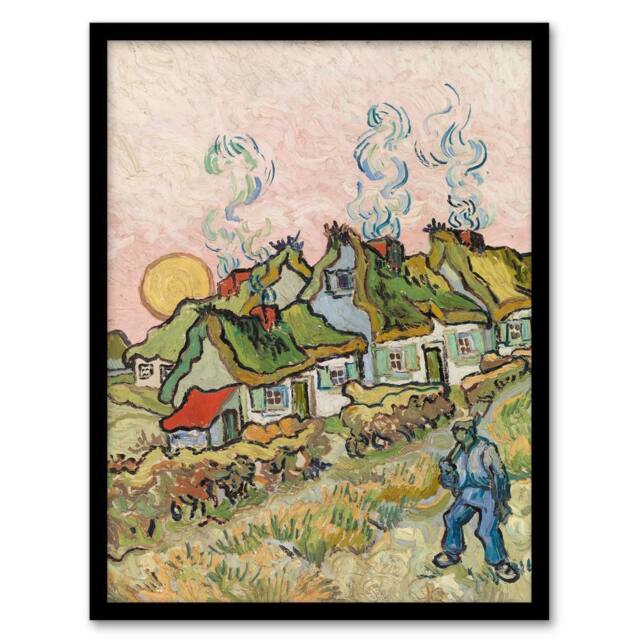 Artery8 Vincent van Gogh Framed Wall Art Print Houses & Figure Painting - Size: A4 - image 1