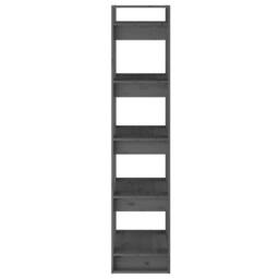 Berkfield Home Book Cabinet/Room Divider Grey 41x35x160 cm Solid Wood Pine - Size: 41 x 35 x 160 cm - thumbnail 6