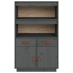 Berkfield Home Highboard Grey 67x40x108.5 cm Solid Wood Pine - thumbnail 6