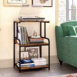 Huhote Versatile 3-Tier Printer Stand with Storage Rolling Printer Cart in Brown - thumbnail 8
