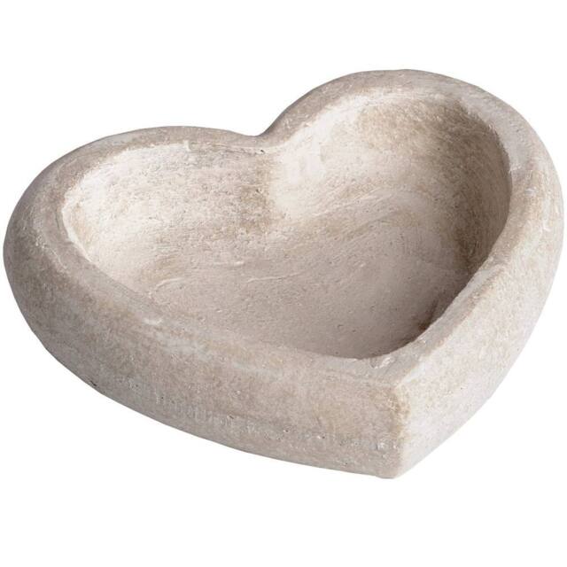 Sostter Handcrafted Stone Heart Dish for Jewellery & Keepsakes in Cream