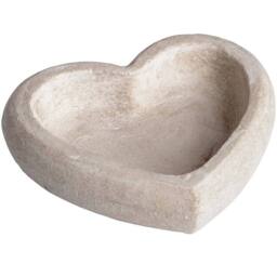 Sostter Handcrafted Stone Heart Dish for Jewellery & Keepsakes in Cream - thumbnail 1