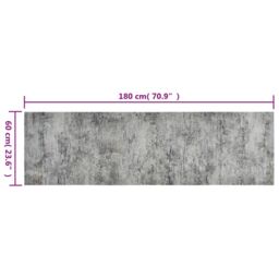 Berkfield Home Kitchen Rug Washable Beton 60x180 cm Velvet in Grey - thumbnail 5
