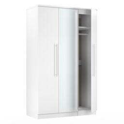 Ready Assembled 2 U Carlton Triple Mirror Wardrobe (Ready Assembled) in White - Size: Large - thumbnail 5