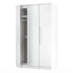 Ready Assembled 2 U Carlton Triple Mirror Wardrobe (Ready Assembled) in White - Size: Large - thumbnail 4