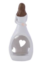 Living and Home Tabletop Decorative Resin Figurine Candle Holder for LED Tealight in White - thumbnail 5