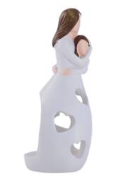 Living and Home Tabletop Decorative Resin Figurine Candle Holder for LED Tealight in White - thumbnail 4