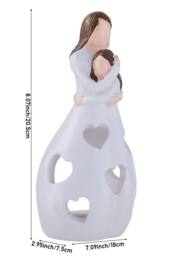 Living and Home Tabletop Decorative Resin Figurine Candle Holder for LED Tealight in White - thumbnail 6