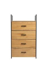 H&O Direct Freestanding 4-Drawer Wood & Fabric Storage Cabinet in Natural - thumbnail 5