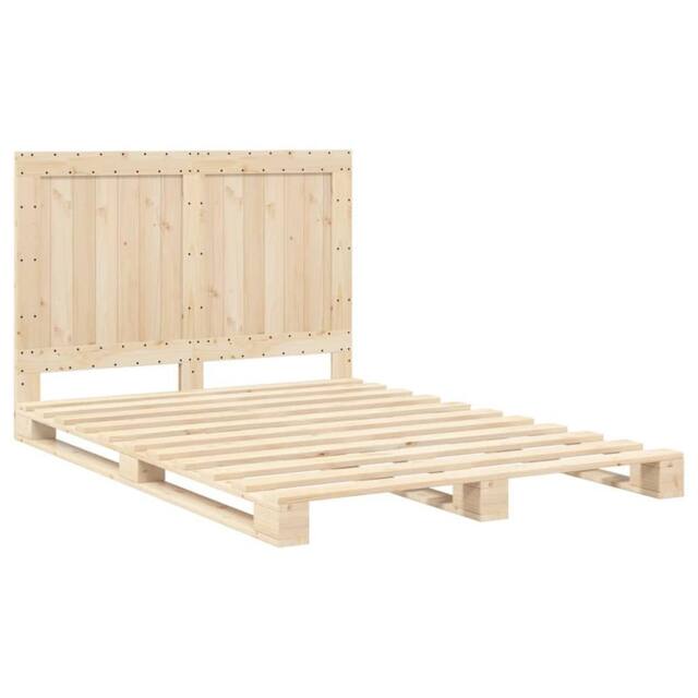 Berkfield Home Beautiful Bed Frame without Mattress with Headboard 140x200 cm So in Light Tan - image 1