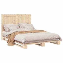 Berkfield Home Beautiful Bed Frame without Mattress with Headboard 140x200 cm So in Light Tan - thumbnail 4