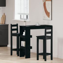 Berkfield Home Wall Bar Table - Black Oak - 102x55x103.5 cm - Made of Engineered Wood