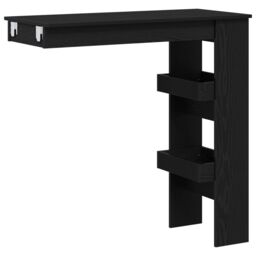 Berkfield Home Wall Bar Table - Black Oak - 102x55x103.5 cm - Made of Engineered Wood - thumbnail 2