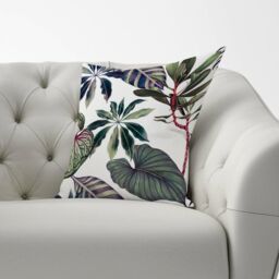 Warren Reed - Designer Watercolor Tropical Leaf Cushions in Green - Size: 60 cm x 60 cm - thumbnail 2