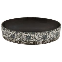 Berkfield Home Countertop Basin Black & Blue Oval 56.5x36.5x13.5 cm Ceramic - thumbnail 4