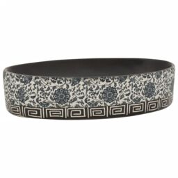Berkfield Home Countertop Basin Black & Blue Oval 56.5x36.5x13.5 cm Ceramic - thumbnail 2