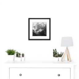 Artery8 Oja Lindi Nature Reserve Estonia Forest Trees Photo 8X8 Inch Square Wooden Framed Wall Art Print Picture with Mount in Black - thumbnail 2