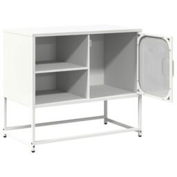 Berkfield Home TV Cabinet White 68x39x60.5 cm Steel - thumbnail 6