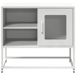 Berkfield Home TV Cabinet White 68x39x60.5 cm Steel - thumbnail 5
