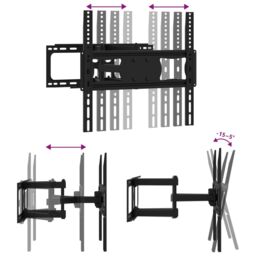 Berkfield Home TV Wall Mount for 26-70 Inch Screen Max VESA 400x400 mm 40kg in Black - thumbnail 6