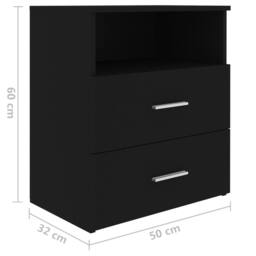 Berkfield Home Modern Bed Cabinet Black 50x32x60 cm - Size: 50 x 32 x 60 cm - thumbnail 8