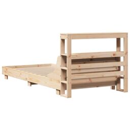 Berkfield Home Bed Frame without Mattress 90x190 cm Single Solid Wood Pine in Brown - thumbnail 6