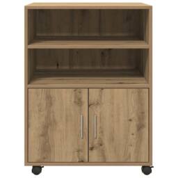 Berkfield Home Rolling Cabinet Artisian Oak 60x48x81 cm Engineered Wood in Brown - Size: 60 x 48 x 81 cm - thumbnail 4