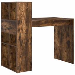 Berkfield Home Modern Writing Desk Smoked oak Engineered wood Medium Writing Desk in Brown - thumbnail 7