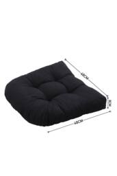 Living and Home 2Pcs Outdoor Comfortable Tufted Chair Cushion in Black - thumbnail 6