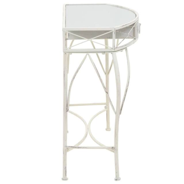 Berkfield Home Side Table French Style Metal 82x39x76 cm White - Size: 82 x 39 x 76 cm - image 1