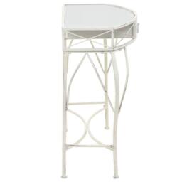 Berkfield Home Side Table French Style Metal 82x39x76 cm White - Size: 82 x 39 x 76 cm - thumbnail 1