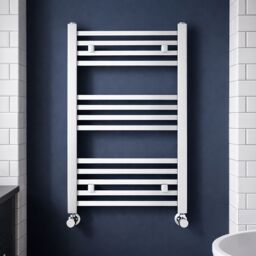 Balterley Heated Vertical Towel Ladder Square Rail 782 BTU, 800mmx500mm - Chrome in Silver - thumbnail 8