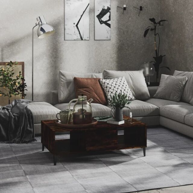 Berkfield Home Coffee Table Smoked Oak 103.5x60x35 cm Engineered Wood in Brown - image 1