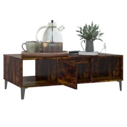 Berkfield Home Coffee Table Smoked Oak 103.5x60x35 cm Engineered Wood in Brown - thumbnail 4