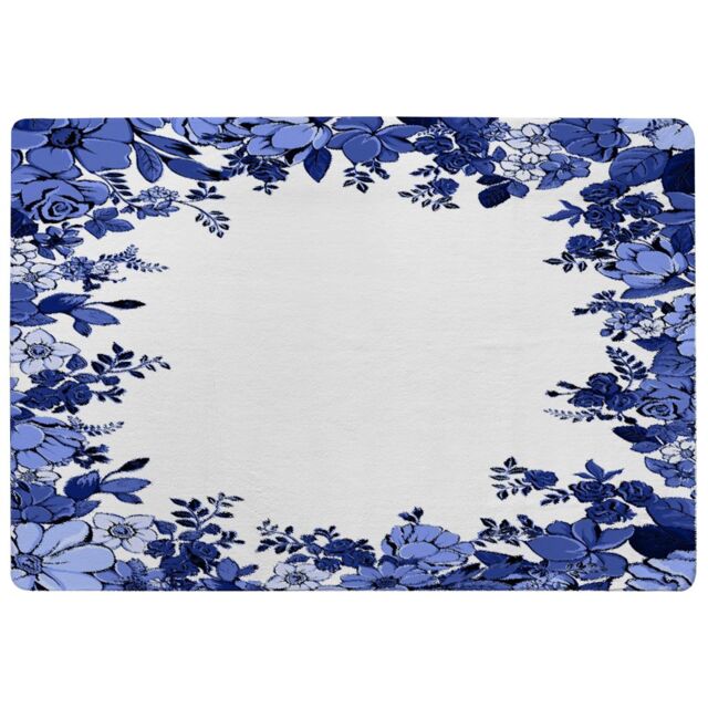 Benjamin Tate Design Winter Floral Frame Rug in Natural - Size: Large - image 1