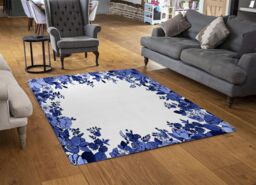 Benjamin Tate Design Winter Floral Frame Rug in Natural - Size: Large - thumbnail 2