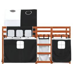 Berkfield Home Bunk Bed without Mattress White&Black 90x200 cm Solid Wood Pine in Black - thumbnail 5
