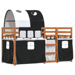 Berkfield Home Bunk Bed without Mattress White&Black 90x200 cm Solid Wood Pine in Black - thumbnail 3