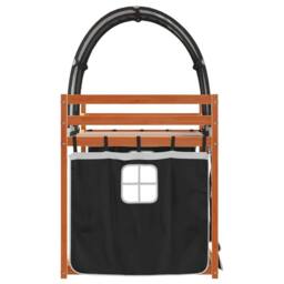 Berkfield Home Bunk Bed without Mattress White&Black 90x200 cm Solid Wood Pine in Black - thumbnail 6