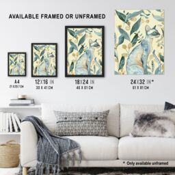 "Artery8 Cat Lover Teal Tan Oriental Shorthair Portrait Wall Art Print in Blue - Size: W24"" x H32""" - thumbnail 3