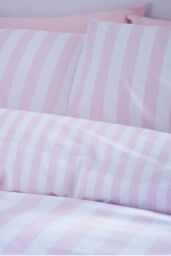 Sassy B 'Stripe Tease' Reversible Duvet Cover Set in White - Size: Double - thumbnail 3