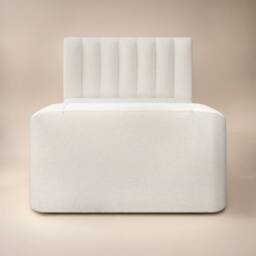 Flair Megane Boucle Side Lift TV Ottoman Bed in Cream - Size: King - thumbnail 6