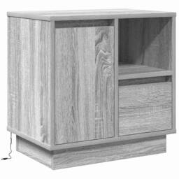 Berkfield Home Modern Bedside Cabinet with LED Grey Sonoma 50x34, 5x50 cm - thumbnail 3