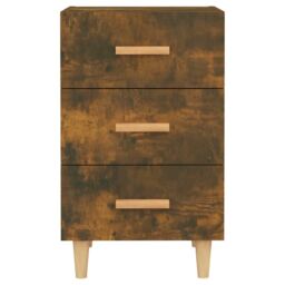 Berkfield Home Bedside Cabinet Smoked Oak 40x40x66 cm Engineered Wood in Brown - Size: 40 x 40 x 66 cm - thumbnail 4