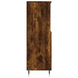 Berkfield Home Highboard Smoked Oak 60x36x110 cm Engineered Wood in Brown - Size: 60 x 36 x 110 cm - thumbnail 7