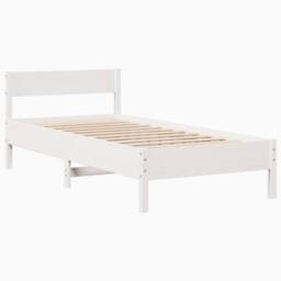 Berkfield Home Decorative Bed Frame without Mattress White 90x190 cm Single Soli - thumbnail 7
